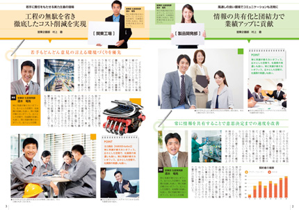 各部署を紹介した読ませるための企画が大切に(サンプル画像)
