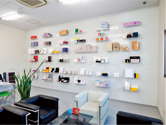 サンプル品を展示しているギャラリー